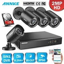 ANNKE 1080P 8CH h.264+ DVR CCTV камера система безопасности 4 шт. 2.0MP IP66 Водонепроницаемая камера для домашнего видеонаблюдения