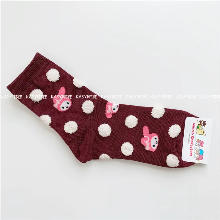 Носки с рисунком из мультфильма; принт с аниме; Марка Badtz Maru Cinnamoroll babyCinnamoroll Gudetama; милые забавные женские хлопковые носки в Корейском стиле; цвет розовый - Цвет: 2