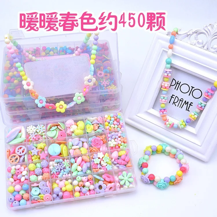 500pcs DIY Handmade Beaded Toy with Accessory Set Children Creative Girl diy Weaving Bracelet Jewelry Making girl Toys - Цвет: 1