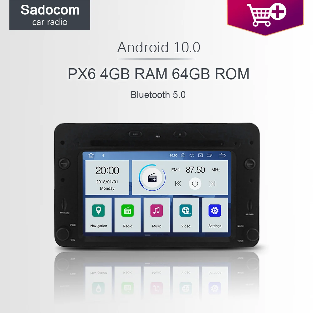 Автомобильный DVD-плеер PX6 1 din Android 10 0 6 ядер 64 Гб ПЗУ 4 ОЗУ Авторадио Bluetooth для Alfa ROM eo