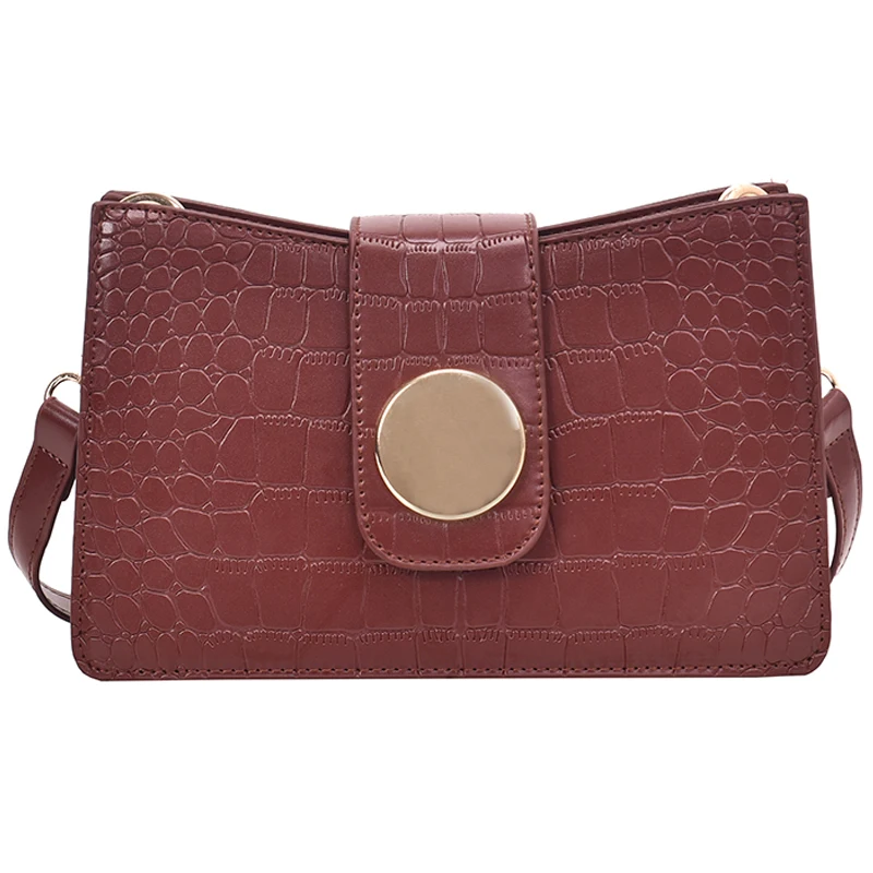 

Retro Fashion Female Stone pattern Square bag 2019 New Quality Leather Women's Designer Handbag Leisure Shoulder Messenger Bag