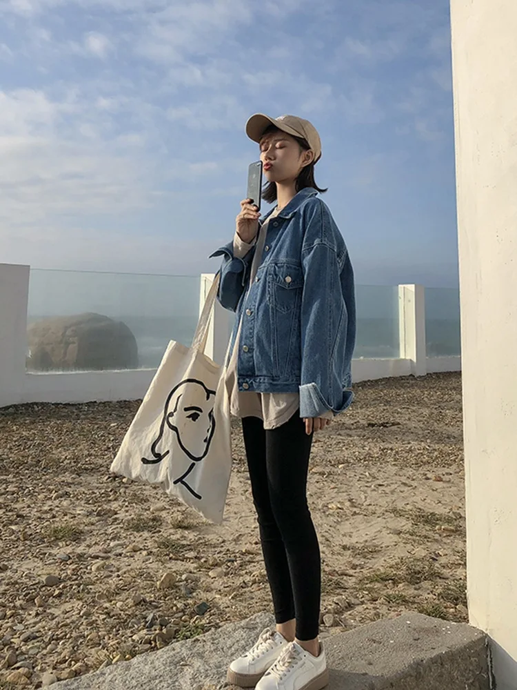 

Spring New Style Jeans Coat Women's Short Loose-Fit Korean-style Versatile BF Style Students Cowboy Clothing Jacket Women's