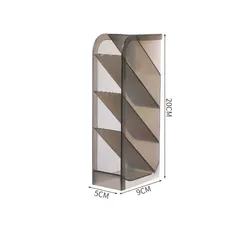 Versatile 4-Compartment Desktop Organizer and Storage Box (Small grey)