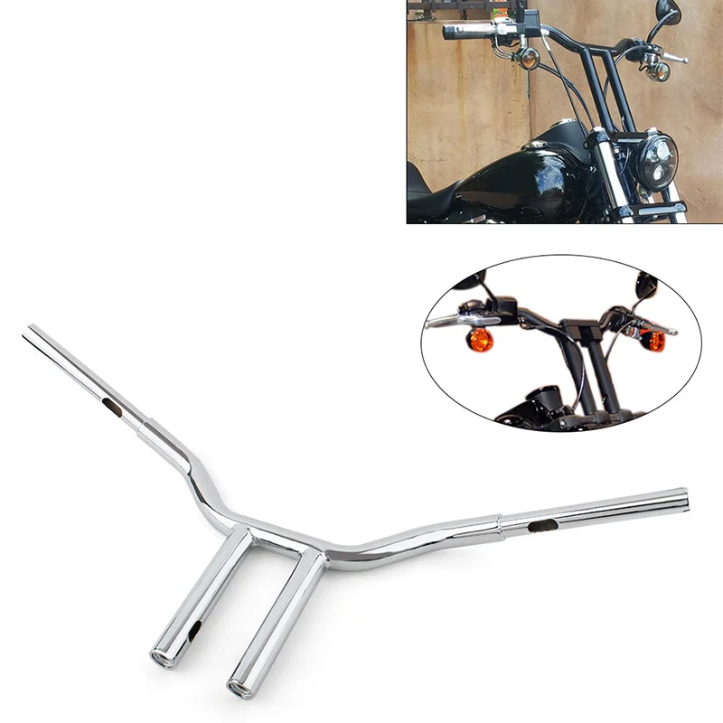 Manubrio T-Bar Cromato Da 14 "Per Moto Harley-Davidson Dyna Softail Sportster 1200 883 1996-2020