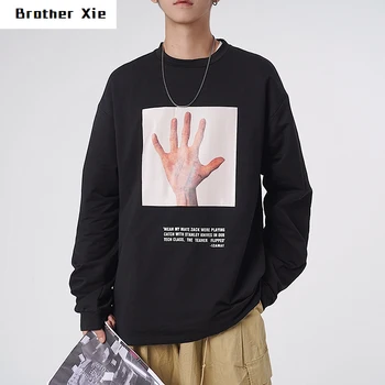 

Autumn New Hoodies Men Fashion Printing Casual O-neck Pullover Man Streetwear Wild Hip-hop Loose Couple Sweatshirt Male Hoodie