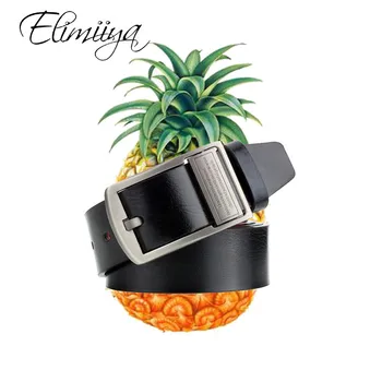

Elimiiya Brand Vintage Men Belt High Quality Smooth Pin Buckle Faux Leather Belts Fashion Men's Wild Strap Reversible
