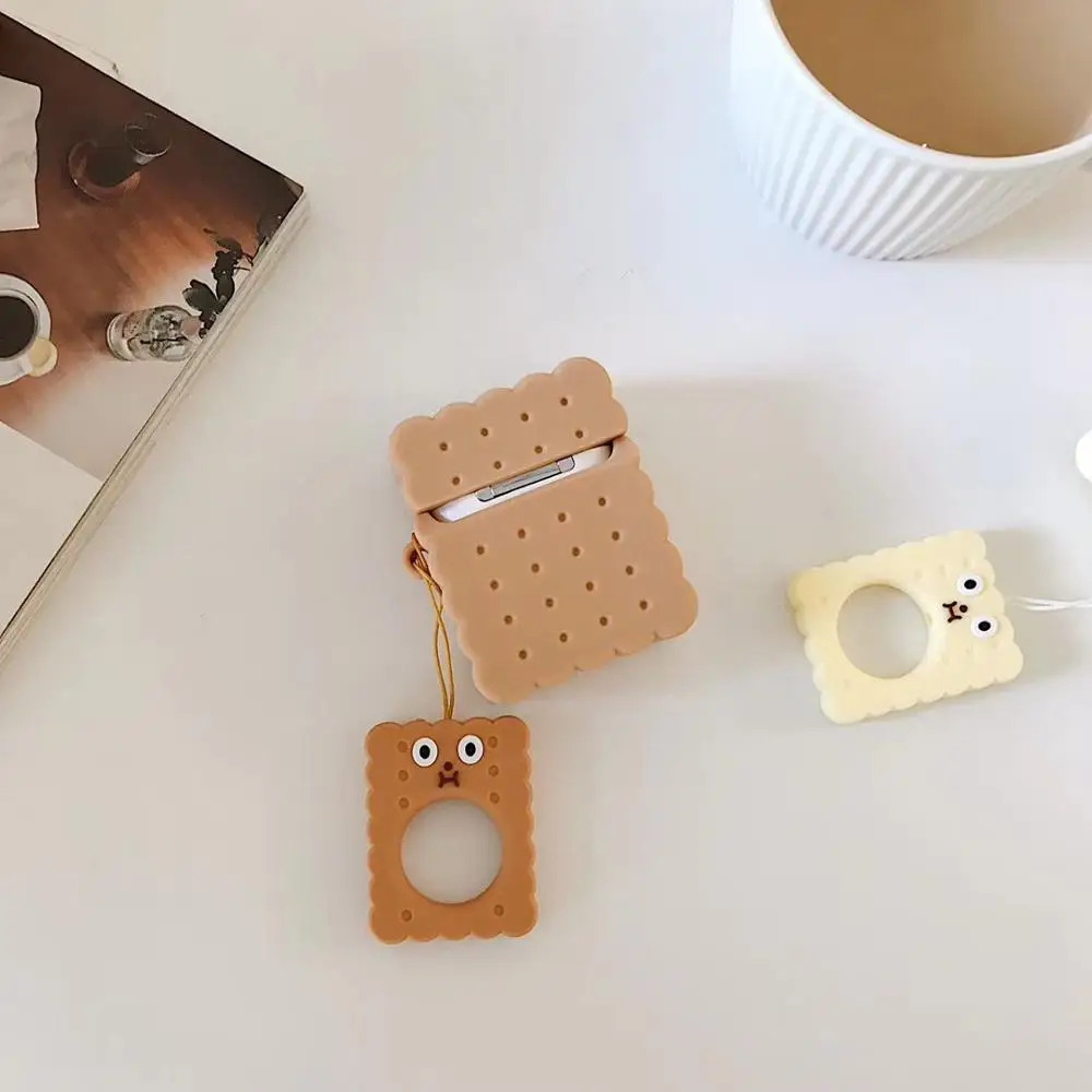 3D сладкий кофе печенье Чизбургер беспроводной Bluetooth гарнитура силиконовый чехол для Airpods Earphne защитные противоударные чехлы