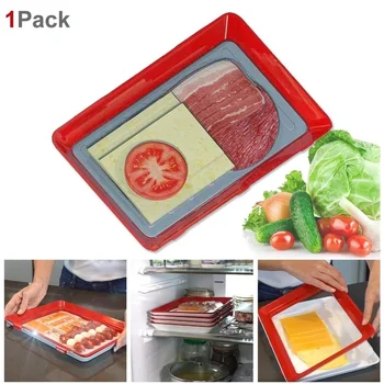 

6pcs Creative Vacuum Food Preservation Tray Plastic Food Storage Plate Healthy Seal Storage Container
