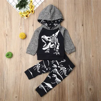

0-4years Newborn Boys Clothes Set Dinosaur Animal Hoodies Sweatshirt Tops Pants Infant Active Outfits Winter Kid Baby Boys Suits