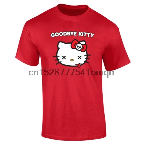 Мужская футболка с надписью Goodbye Kitty Hello Cat забавная пародия новые футболки