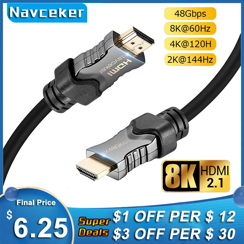 2023 Best 8K 48Gbps 2.1 Cavi Hdmi 4K Hdmi 2.1 Cavo Earc Cabo Hdmi 2.1 Uhd Dynamic Hdr Hdmi 2.1 Cavo Per Tv 8K Samsung Qled