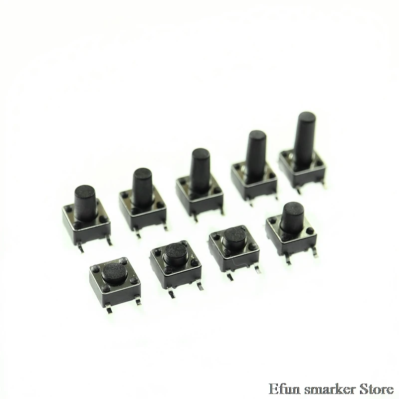 20 шт 4Pin 6*6 микро тактовый Кнопочные Переключатели SMD 6x6x4.3/4.5/55/6/7/8/9/10/12/13 мм SMT