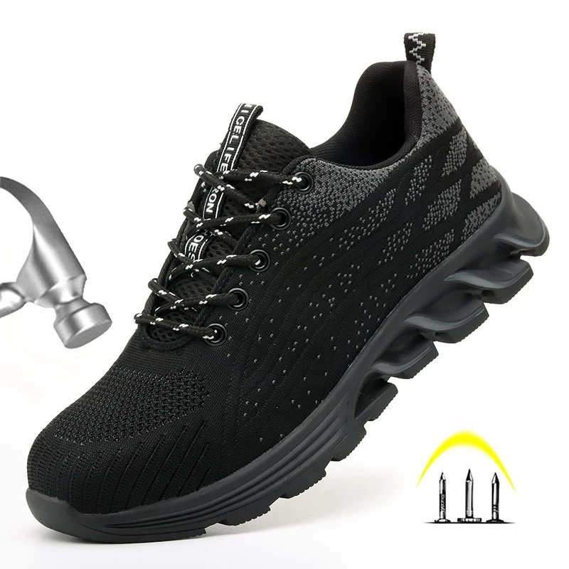 Zapatos de protección de mano de obra para hombre y mujer, calzado de seguridad transpirable, con cabeza de acero, a prueba de a prueba de perforaciones, 28/5000|Calzado de seguridad| - AliExpress