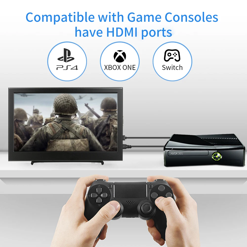 11.6 HD 1080P IPS LCD ޴ , VGA HDMI ̽, 10.1 ġ ǻ   PC, PS3, PS4, XBOx360 
