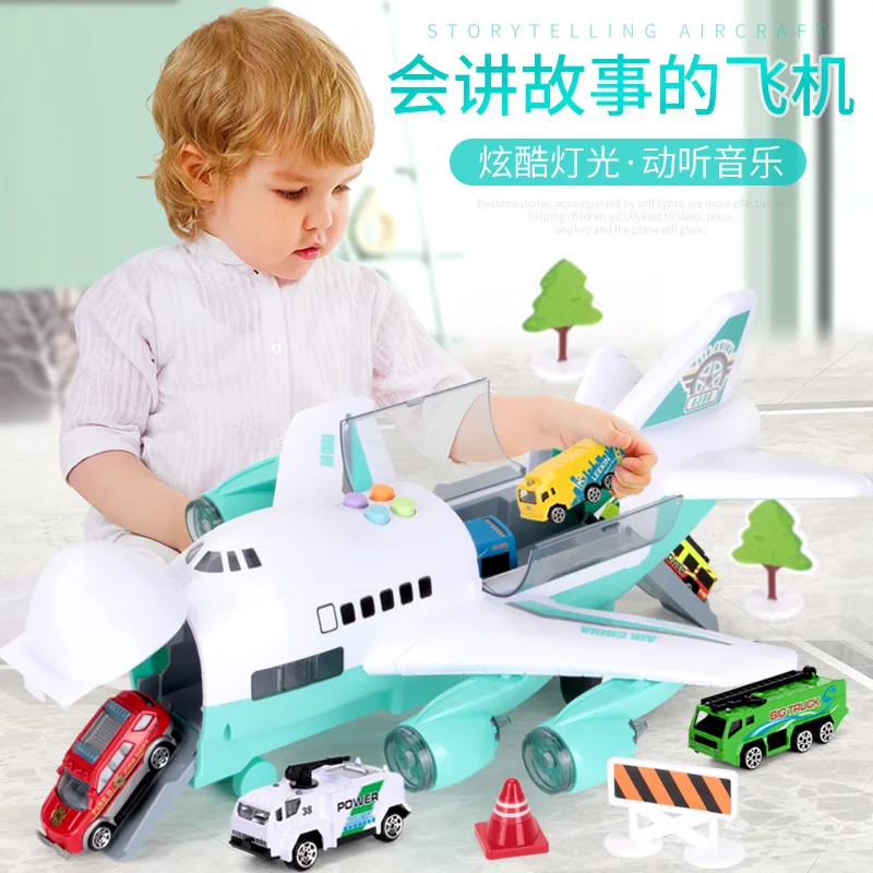 

Children Plane Toy Boy Baby Extra Large Music Camera Track Drop-resistant Inertia Toy Car Model Aircraft Model