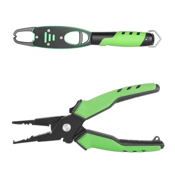 

Multifunctional Fish Lip Gripper Aluminium Alloy With Weight Scale Fishing Pliers Tackles Fish Gripper Recover Line Cutter