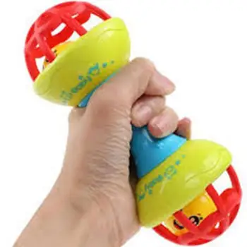 

Kuulee Dumbbell-shaped Teether Rattle Educational Toy for Baby Infants Random Color High Quality Child Interesting Toys