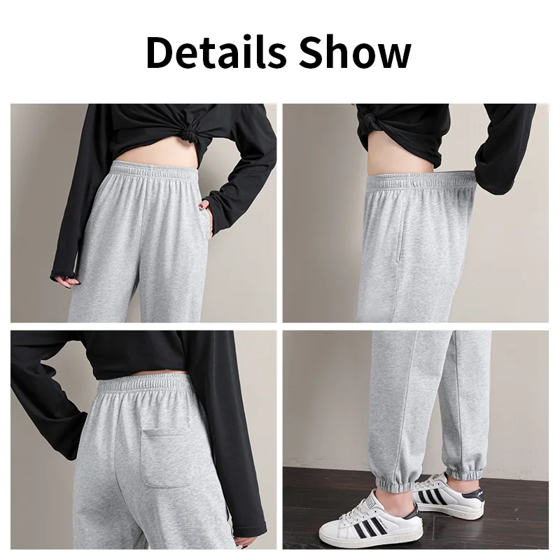 Women's Sports Pants Korean style Fashion High Waisted Joggers Plus Size Streetwear Harajuku Baggy Trousers for Female Vintage