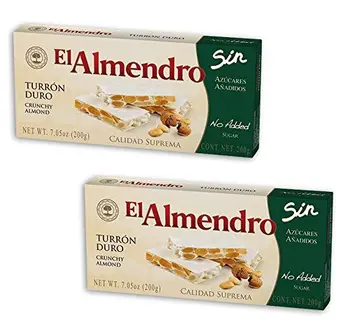 

El Almendro - Il pacchetto include 2 Turrón duro sin azúcar añadido - Torrone duro senza zucchero aggiunto 200gr Qualità suprema