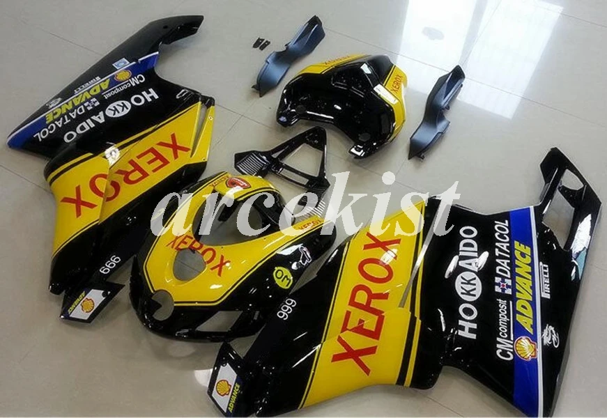 

New ABS Motorcycle Full Fairings kit fit for Ducati 749 999 2005 2006 05 06 749R 999R Body set Black yellow