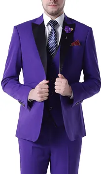 

Jacket + Pant + Vest / 2020 New Suit Men Business Slim Suits Sets Wedding Dress Three-piece Suit Blazers Coat Trousers Waistcoat