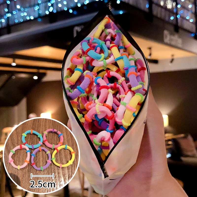 50/100 шт/сумка новые детские милые красочные мягкие ленты для поддержки волос