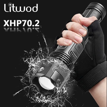 

High Quality XHP70.2 Tactical Hunting Led Flashlight Power by 18650 AAA Battery Usb Rechargeable Torch Zoomable XHP50.2 Lantern