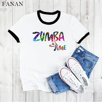 

Watercolor Zumba Dancer Print Tshirts Women Funny Vogue T shirt Femme Harajuku Kawaii Clothes Hip Hop Female T-shirt Street Wear