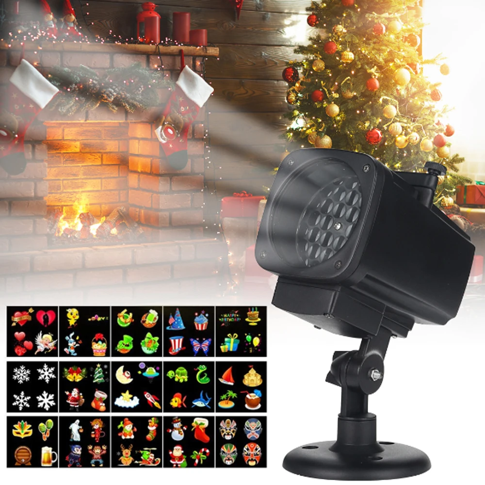 

18 In 1 Christmas Snowflake LED Projector Light Disco Lamp Film Waterproof Outdoor EU/US/UK/AU Plug