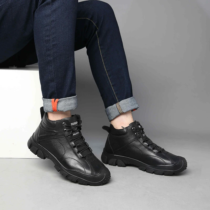 Мужские ботинки; очень теплые зимние ботинки из натуральной кожи; Мужские Зимние ботильоны на меху в военном стиле; Мужская обувь; zapatos hombre a4