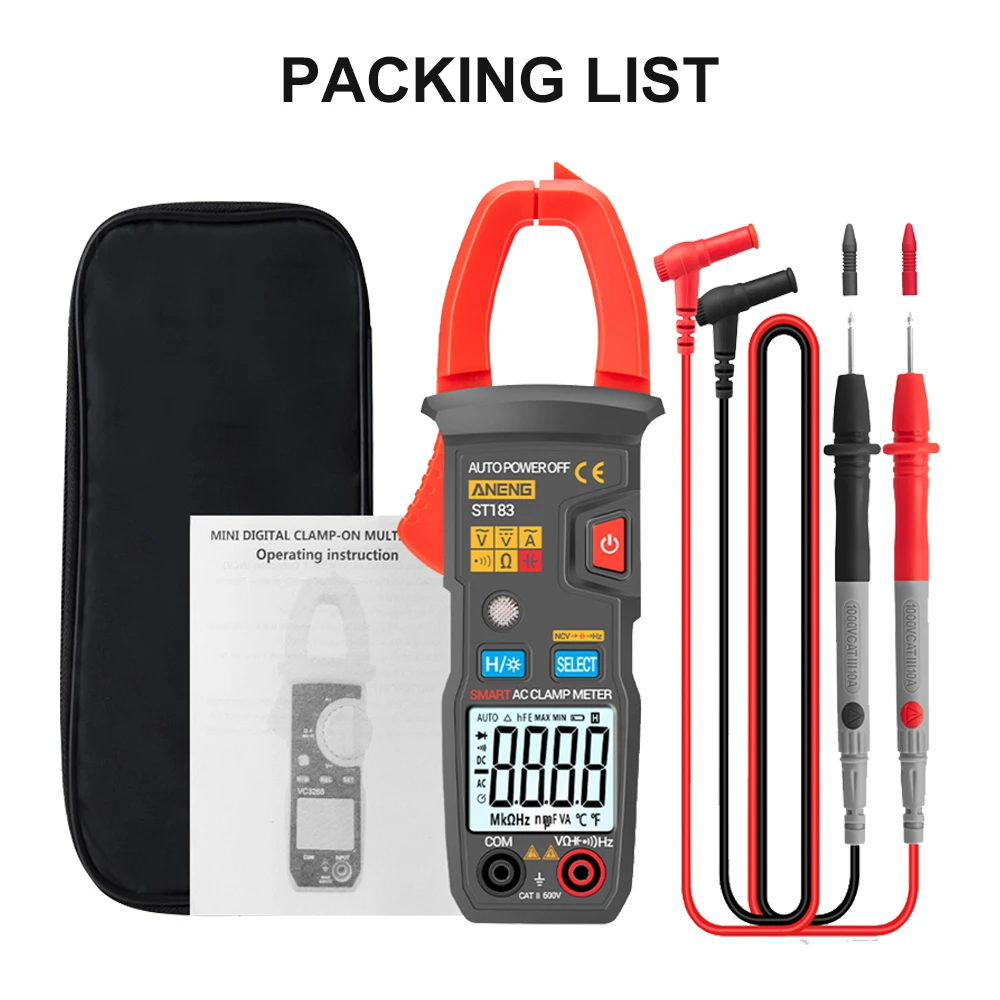 Clamp Meters Tools ANENG ST183 6000 Counts Digital AC Current Clamp