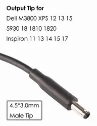 Universal Dongle Tip Adapter for Dell Connector Conversion (7.4mm to 4.5mm) (1 PCS)