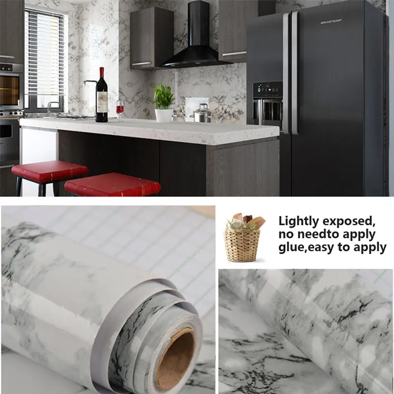 Гранитный вид мраморная глянцевая пленка виниловая самоклеющаяся столешница кожура и палка Наклейка на стену водонепроницаемые самоклеющиеся наклейки на стену