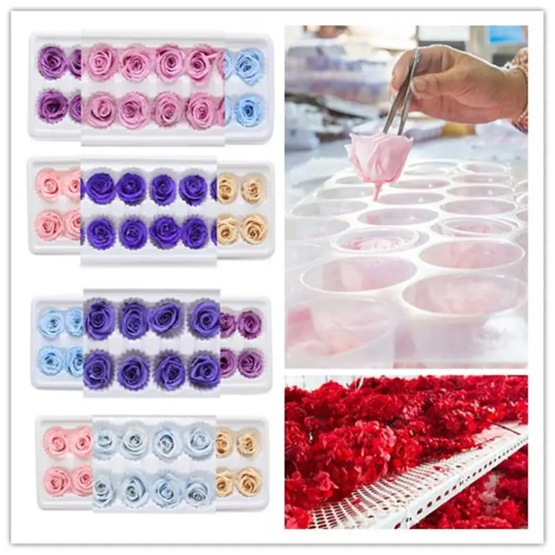 

1 Box High Quality Preserved Flowers Flower Immortal Rose 4CM Diameter Mothers Day Gift Eternal Life Flower Valentine's Day Gift