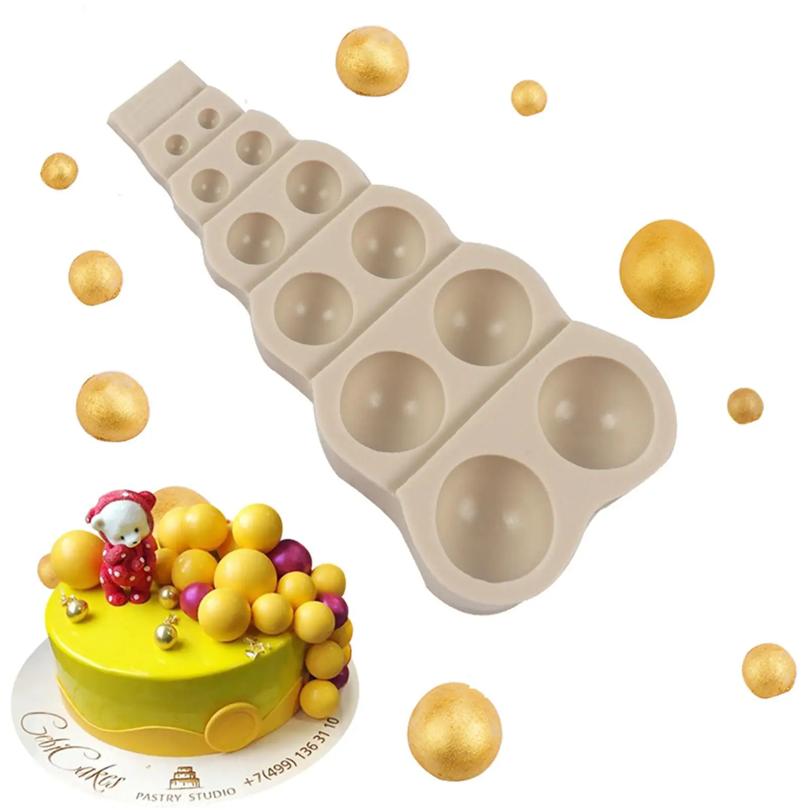 

Creative Handmade Fondant Silicone Half Round Ball Chocolate Cake Baking Mold