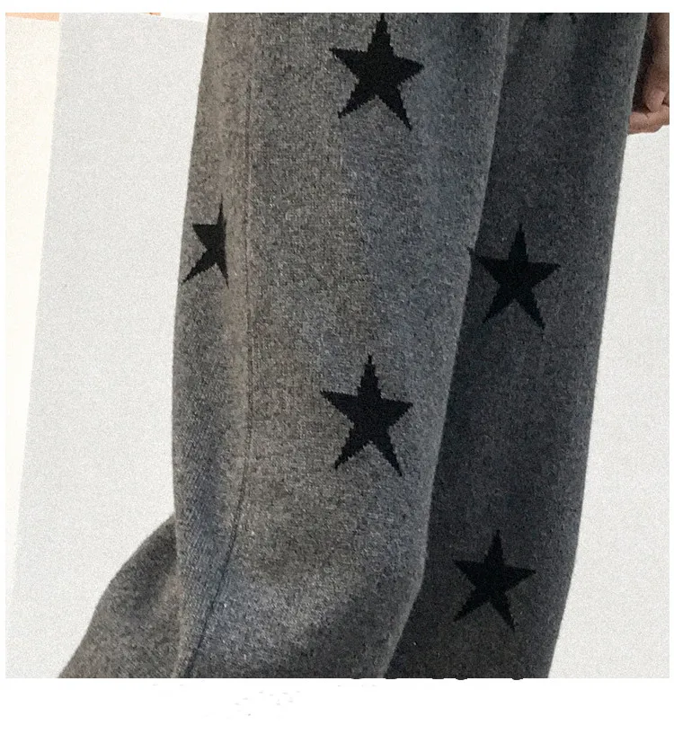 Г. Весна, ограниченная по времени Pantalon Mujer Vadim женские кашемировые брюки пятиконечная звезда индивидуальность повседневное вязаное свободное широкие ноги