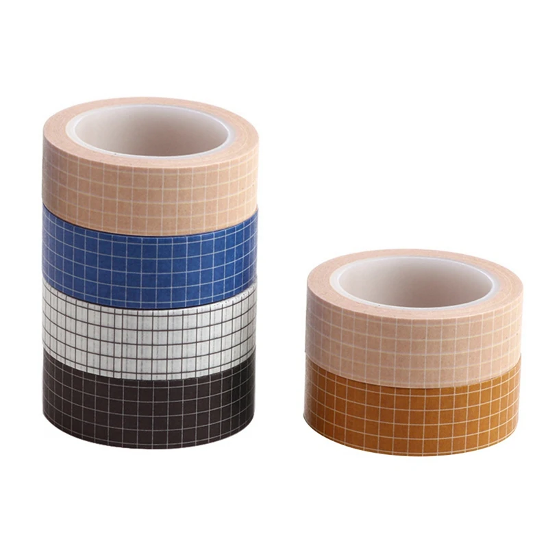 

10M Black and White Grid Washi Tape Japanese Paper DIY Planner Masking Tape Adhesive Tapes Stickers Decorative Stationery Tapes