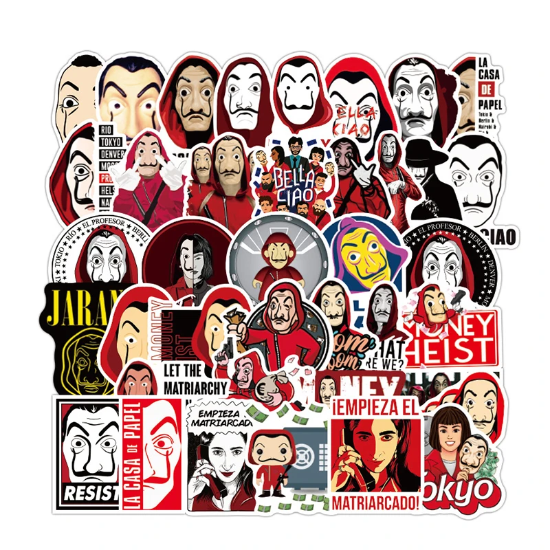 PC948 50 шт./компл. La casa de papel стикер водонепроницаемый для ноутбука мото скейтборд багаж гитара мебель наклейка игрушка наклейка s