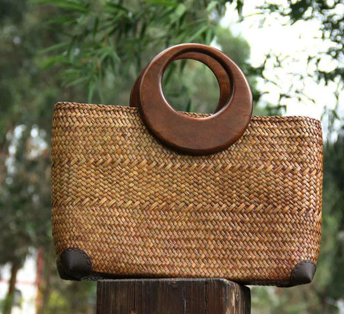 Одна пара деревянных ручек Obag DIY части Сумки и аксессуары Круглое Кольцо деревянная вешалка O форма Торус Ручка сумки оптом