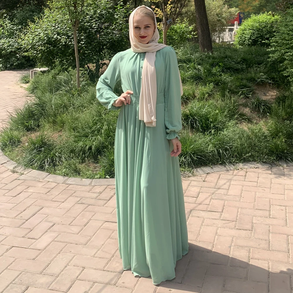Eid Mubarak Дубай Кафтан Abaya Турция хиджаб шифон Рамадан мусульманский кафтан платье