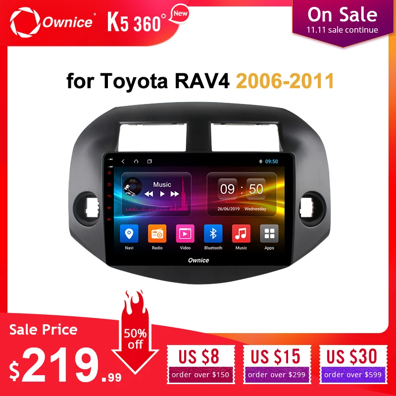 Ownice Octa 8 Core 2 Din Android 9.0 k3 k5 k6 Car Radio player GPS DVR 4G LTE DSP SPDIF for Toyota RAV4 2007 2008 2009 2010 2011