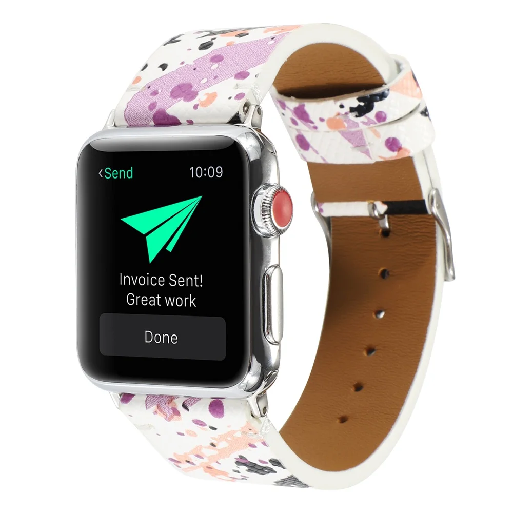 Кожаный ремешок для часов Apple Watch 5 4 3 2 1 ремешок 44 мм 40 мм 42 мм 38 мм высококачественные Сменные аксессуары для iWatch 5 4