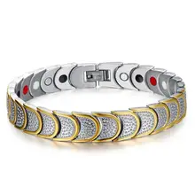 Германий энергии питания ювелирные изделия Корея Популярные нержавеющей стали здоровья магнитный чистый германий браслет для женщин