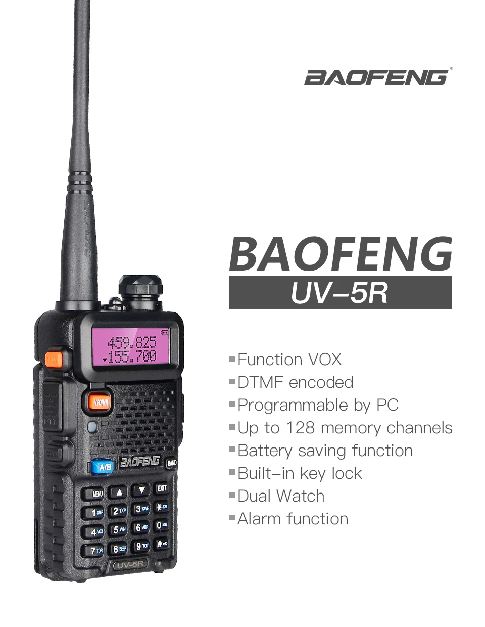 Baofeng UV-5R иди и болтай Walkie Talkie двухдиапазонный VHF/UHF приемно-передающая радиоустановка 10 км Охота сертификатом от сертификационной любительская радиостанция UV5R Портативный секс передатчик