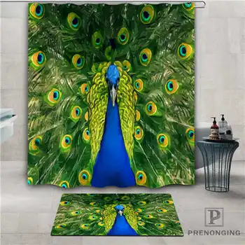 

Custom colourful Peacock (1) Waterproof Shower Curtain Doormat Home Bath Bathroom Polyester Fabric Multi Sizes#2019-1-05-35