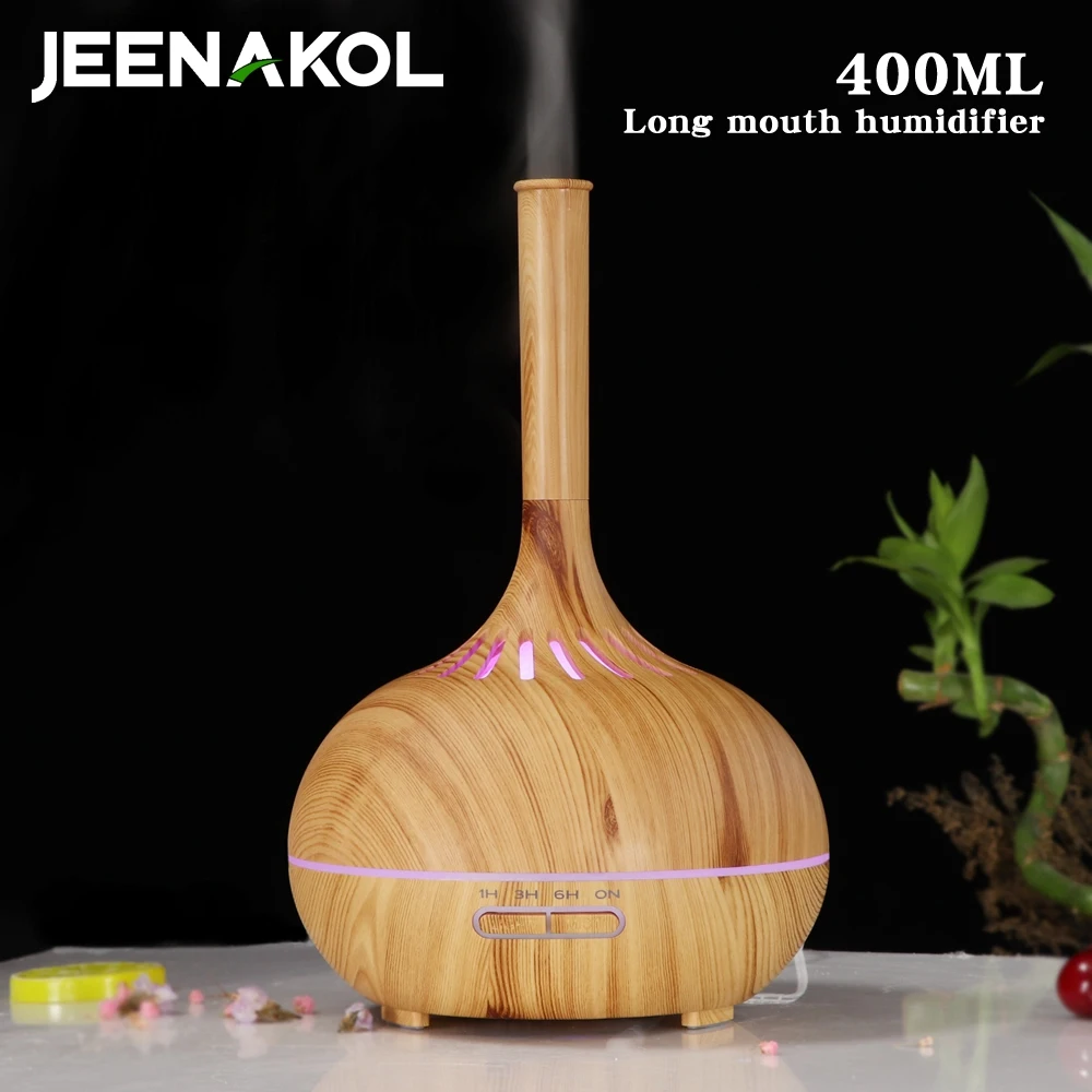 

400ML Long Mouth Household Humidifier Ultrasonic Aroma Diffuser Air Large Mist Purifier Essential Oil Bedroom Desktop Atomizer