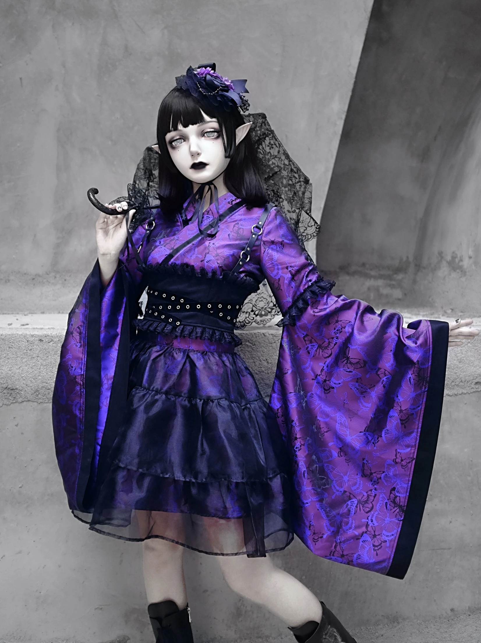 Long Flare Sleeve Ball Gown Skirt Set 