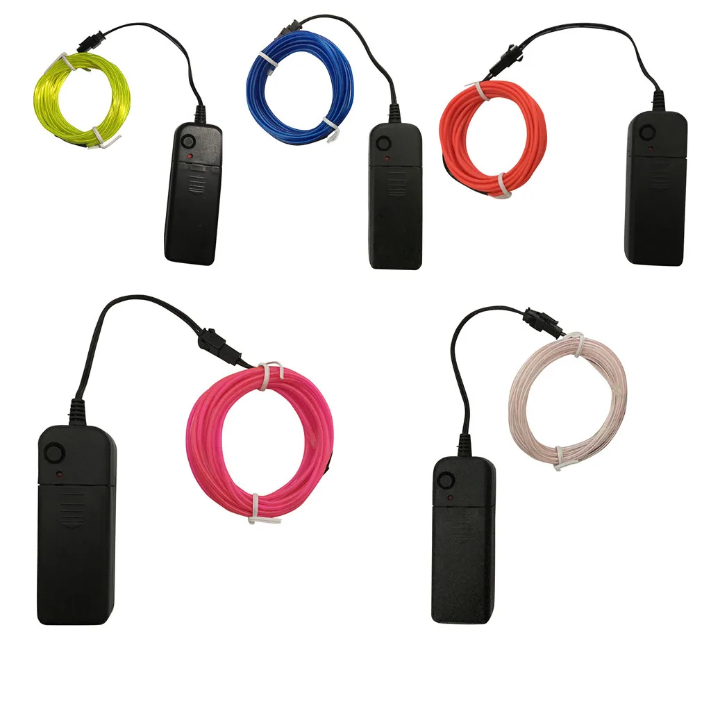 Гибкий светодиодный светильник EL Wire String Strip Rope светящийся Декор неоновая лампа USB контроллер