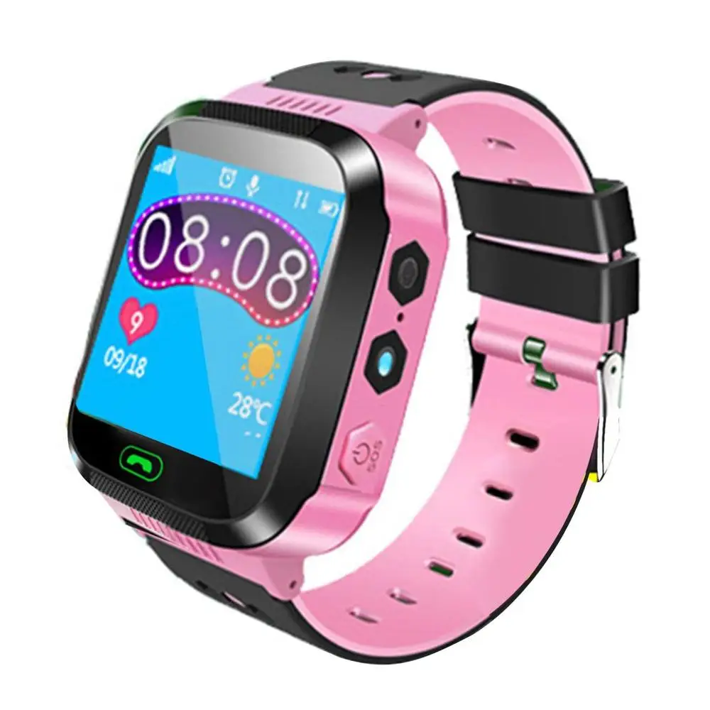 A16 Waterproof Kids Smartwatch Waterproof Lbs Base Station Tracking Positioner S0S Sim Call Smartwatch with Camera - Цвет: Розовый