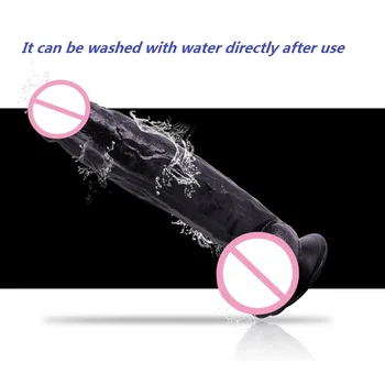 Black Giant Dildo Huge Thick Dildos Suction Cup Long Dong High Quality Suck Penis For Vagina Penis Lesbian Masturbation (31CM) 4